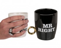 Mr. Right & Mrs. (always) Right - šalice za par s prstenom