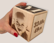 Kocka sreće - Drvena kocka sa 6 polja za Vašu sliku i tekst