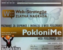 1. mjesto - Zlatna nagrada za doprinos i inovaciju u web poslovanju za 2011. godinu