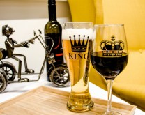 King + Queen - čaše za vino i pivo za par